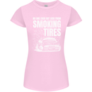 Burning Tires Car Drifting Womens Petite Cut T-Shirt Light Pink