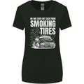Burning Tires Car Drifting Womens Wider Cut T-Shirt Black