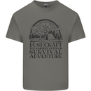 Bushcraft Outdoor Survival Adventure Mens Cotton T-Shirt Tee Top Charcoal