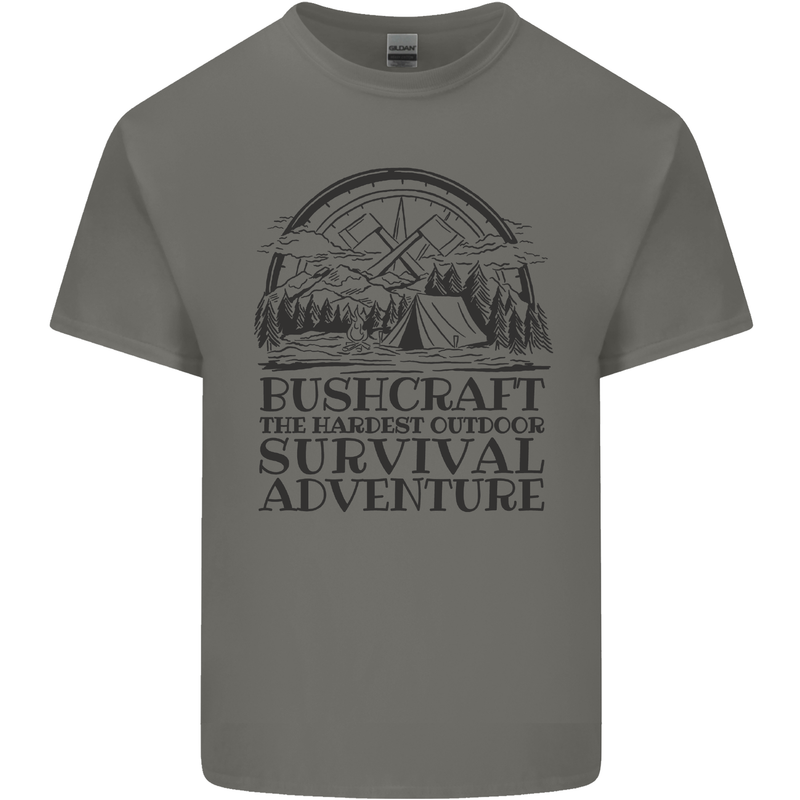 Bushcraft Outdoor Survival Adventure Mens Cotton T-Shirt Tee Top Charcoal