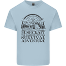 Bushcraft Outdoor Survival Adventure Mens Cotton T-Shirt Tee Top Light Blue