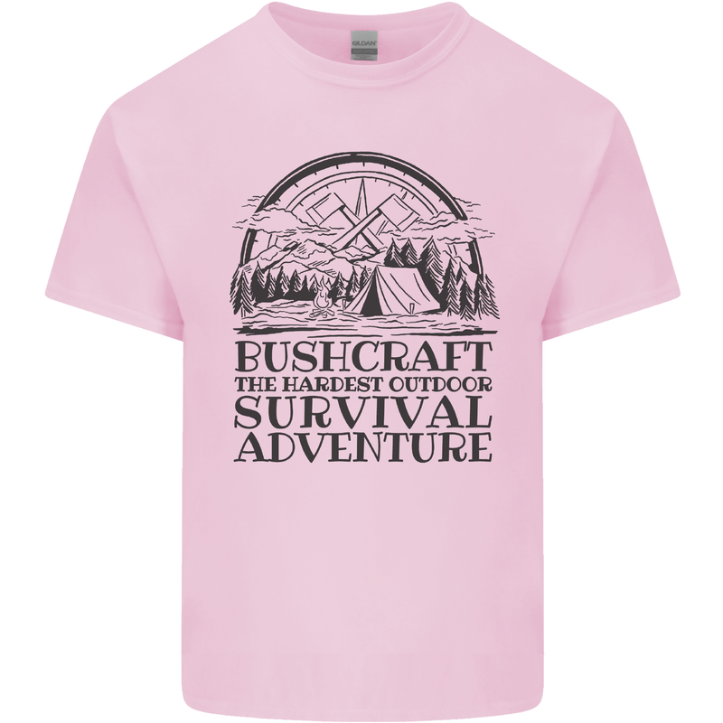 Bushcraft Outdoor Survival Adventure Mens Cotton T-Shirt Tee Top Light Pink