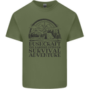Bushcraft Outdoor Survival Adventure Mens Cotton T-Shirt Tee Top Military Green