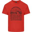 Bushcraft Outdoor Survival Adventure Mens Cotton T-Shirt Tee Top Red