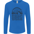 Bushcraft Outdoor Survival Adventure Mens Long Sleeve T-Shirt Royal Blue