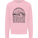 Bushcraft Outdoor Survival Adventure Mens Sweatshirt Jumper Light Pink