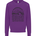 Bushcraft Outdoor Survival Adventure Mens Sweatshirt Jumper Purple