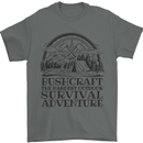 Bushcraft Outdoor Survival Adventure Mens T-Shirt Cotton Gildan Charcoal