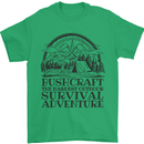 Bushcraft Outdoor Survival Adventure Mens T-Shirt Cotton Gildan Irish Green