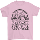 Bushcraft Outdoor Survival Adventure Mens T-Shirt Cotton Gildan Light Pink