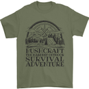 Bushcraft Outdoor Survival Adventure Mens T-Shirt Cotton Gildan Military Green