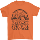 Bushcraft Outdoor Survival Adventure Mens T-Shirt Cotton Gildan Orange