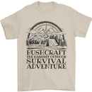 Bushcraft Outdoor Survival Adventure Mens T-Shirt Cotton Gildan Sand
