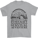 Bushcraft Outdoor Survival Adventure Mens T-Shirt Cotton Gildan Sports Grey