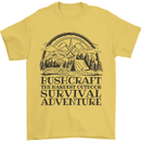Bushcraft Outdoor Survival Adventure Mens T-Shirt Cotton Gildan Yellow