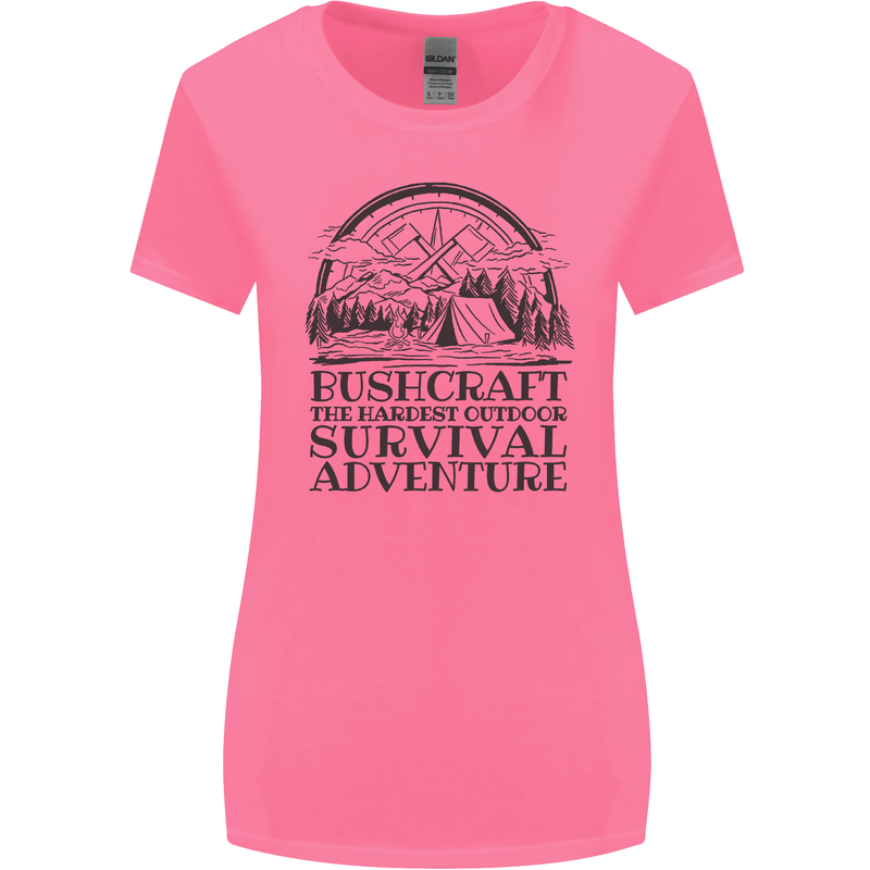 Bushcraft Outdoor Survival Adventure Womens Wider Cut T-Shirt Azalea