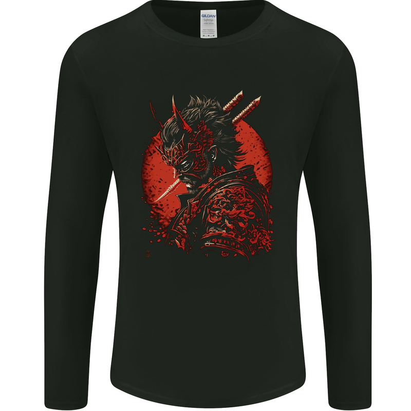 Bushido Samurai Devil Warrior Fantasy Mens Long Sleeve T-Shirt Black