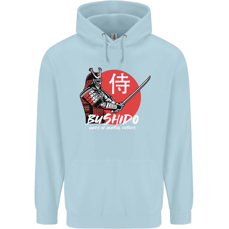 Bushido Samurai Warrior Sword Ronin MMA Childrens Kids Hoodie Light Blue