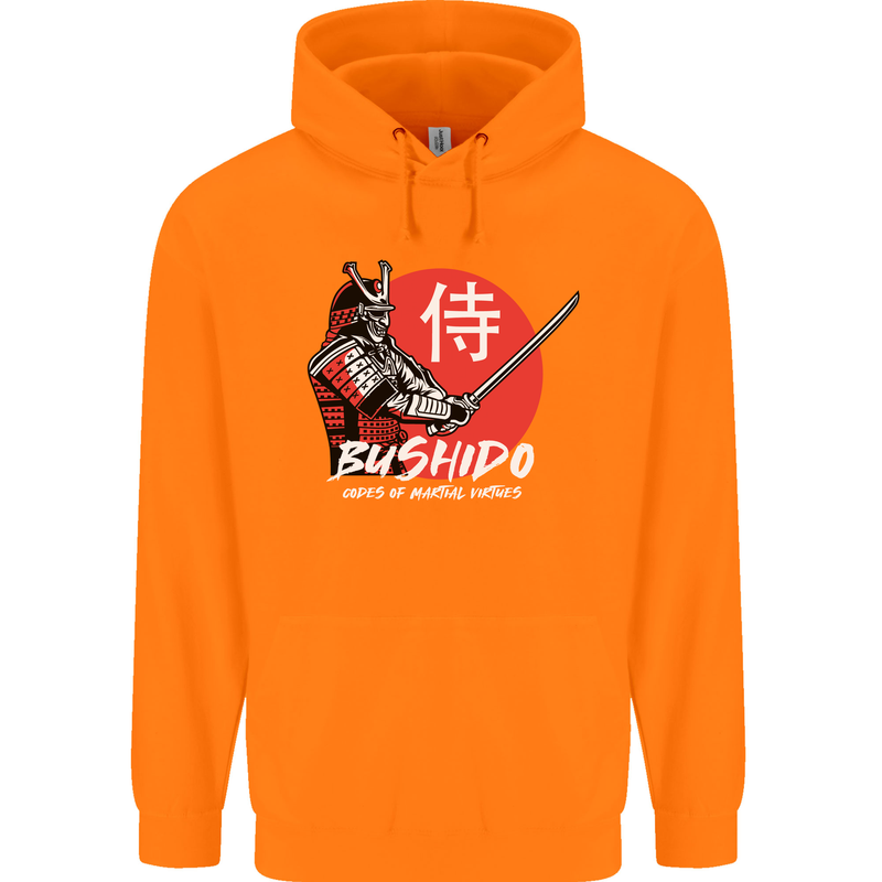 Bushido Samurai Warrior Sword Ronin MMA Childrens Kids Hoodie Orange