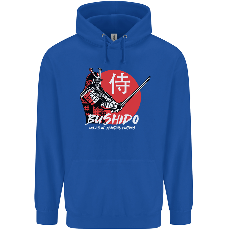 Bushido Samurai Warrior Sword Ronin MMA Childrens Kids Hoodie Royal Blue