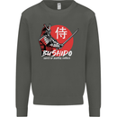 Bushido Samurai Warrior Sword Ronin MMA Kids Sweatshirt Jumper Storm Grey