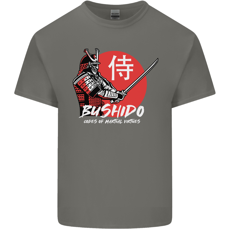 Bushido Samurai Warrior Sword Ronin MMA Mens Cotton T-Shirt Tee Top Charcoal