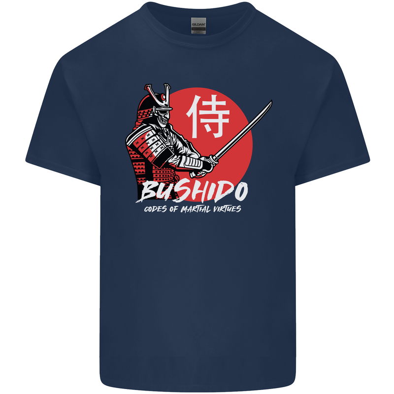 Bushido Samurai Warrior Sword Ronin MMA Mens Cotton T-Shirt Tee Top Navy Blue