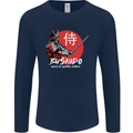 Bushido Samurai Warrior Sword Ronin MMA Mens Long Sleeve T-Shirt Navy Blue