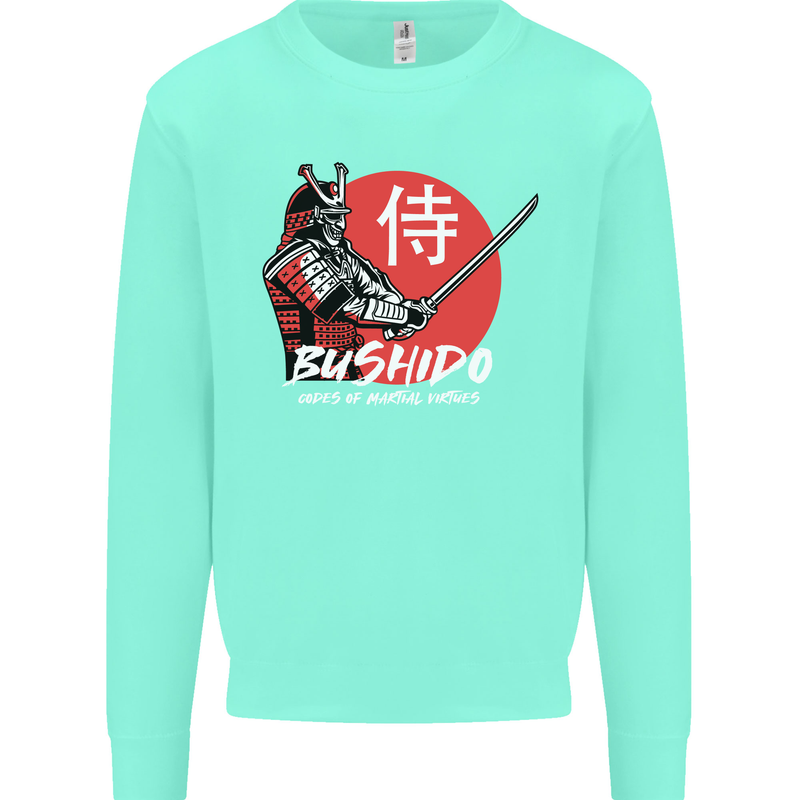 Bushido Samurai Warrior Sword Ronin MMA Mens Sweatshirt Jumper Peppermint