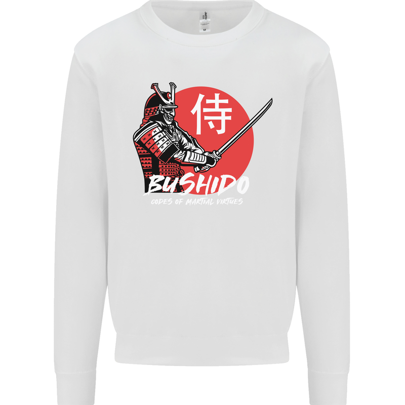 Bushido Samurai Warrior Sword Ronin MMA Mens Sweatshirt Jumper White