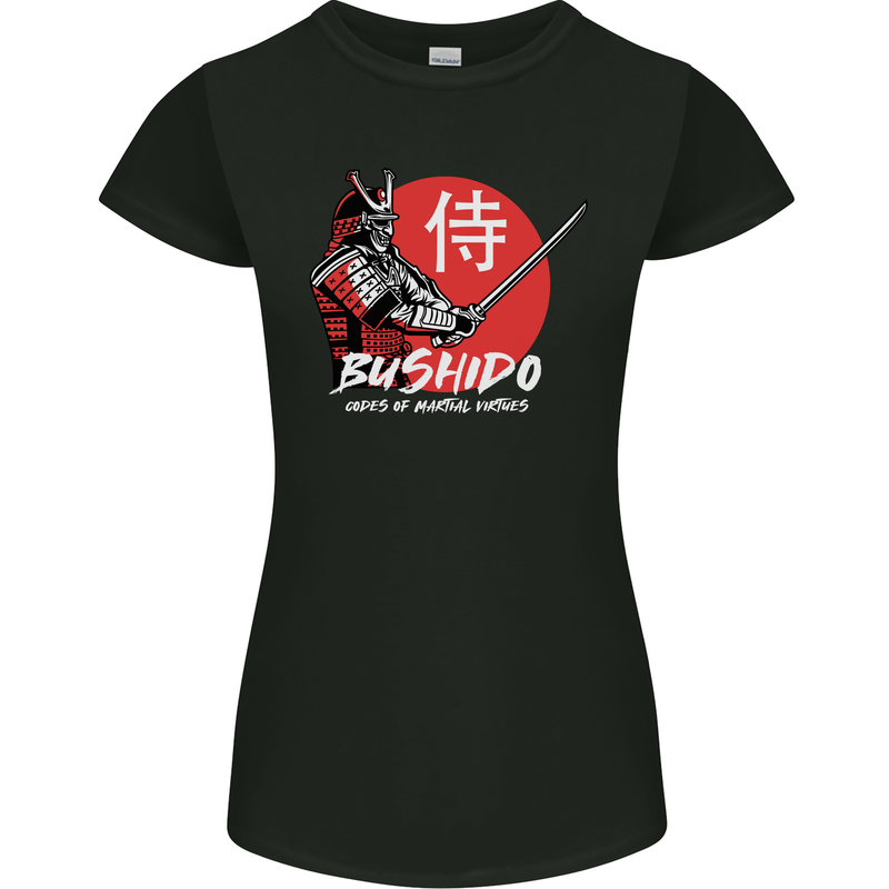 Bushido Samurai Warrior Sword Ronin MMA Womens Petite Cut T-Shirt Black