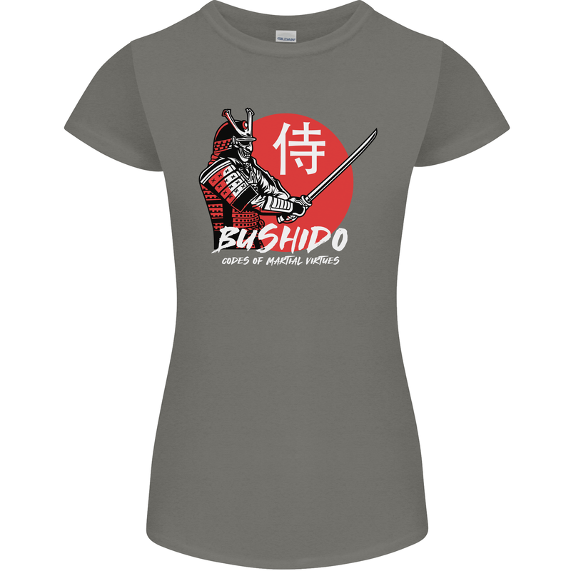 Bushido Samurai Warrior Sword Ronin MMA Womens Petite Cut T-Shirt Charcoal