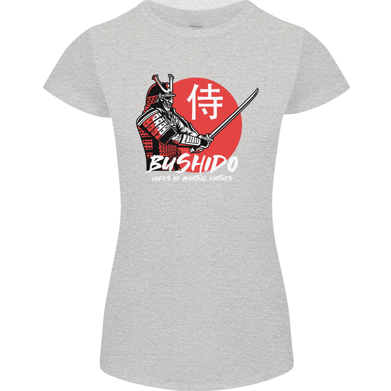 Bushido Samurai Warrior Sword Ronin MMA Womens Petite Cut T-Shirt Sports Grey