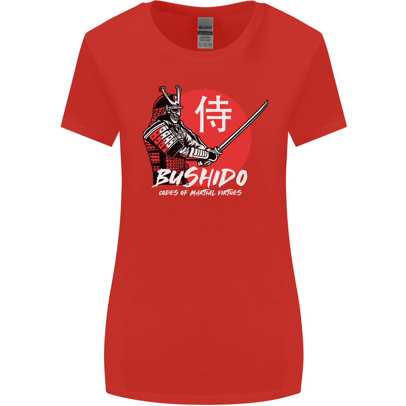 Bushido Samurai Warrior Sword Ronin MMA Womens Wider Cut T-Shirt Red