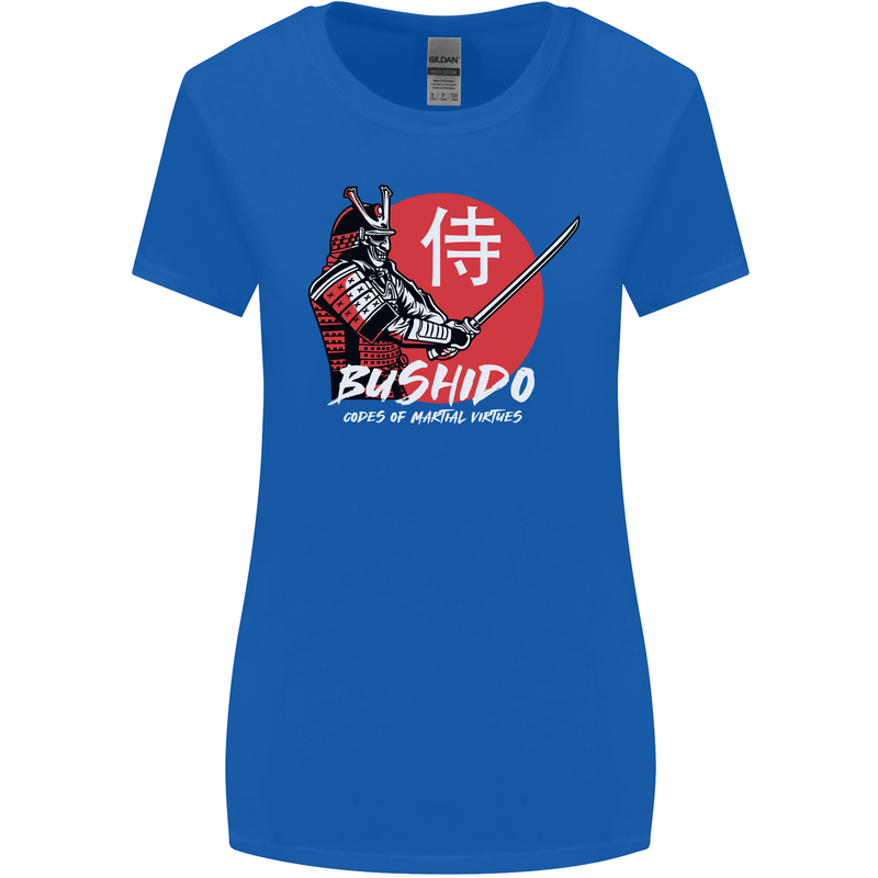 Bushido Samurai Warrior Sword Ronin MMA Womens Wider Cut T-Shirt Royal Blue
