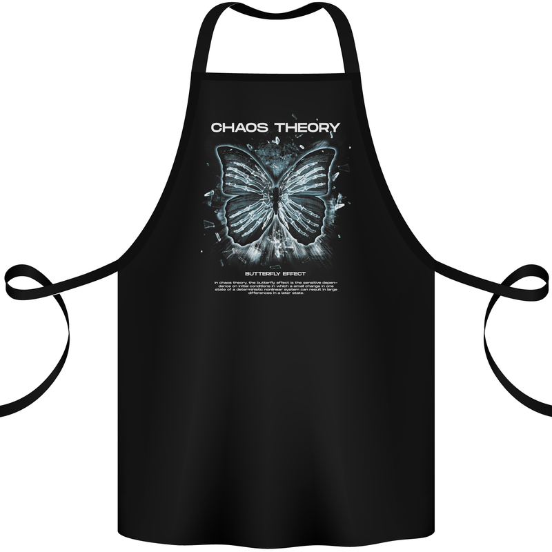 Butterfly Effect Chaos Theory Science Cotton Apron 100% Organic Black