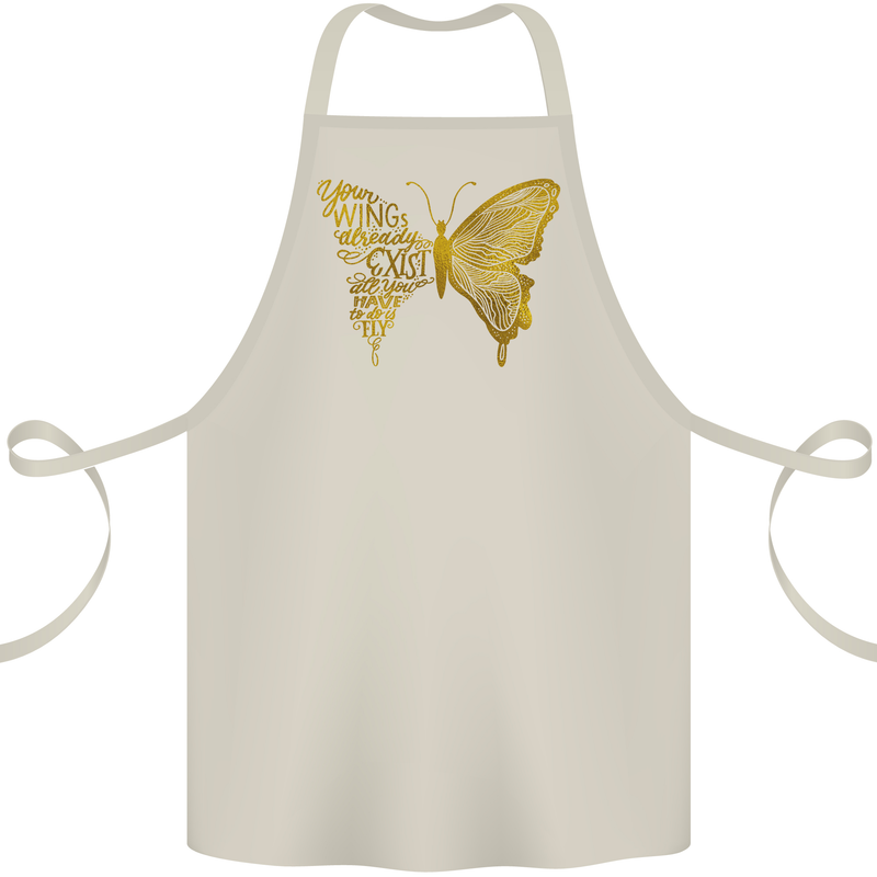 Butterfly Inspirational Quote Rhopalocera Cotton Apron 100% Organic Natural