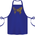 Butterfly Inspirational Quote Rhopalocera Cotton Apron 100% Organic Royal Blue