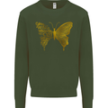 Butterfly Inspirational Quote Rhopalocera Kids Sweatshirt Jumper Forest Green