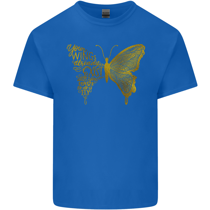 Butterfly Inspirational Quote Rhopalocera Kids T-Shirt Childrens Royal Blue