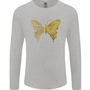 Butterfly Inspirational Quote Rhopalocera Mens Long Sleeve T-Shirt Sports Grey