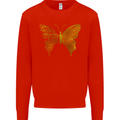 Butterfly Inspirational Quote Rhopalocera Mens Sweatshirt Jumper Bright Red