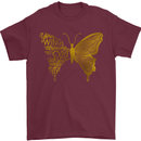 Butterfly Inspirational Quote Rhopalocera Mens T-Shirt Cotton Gildan Maroon