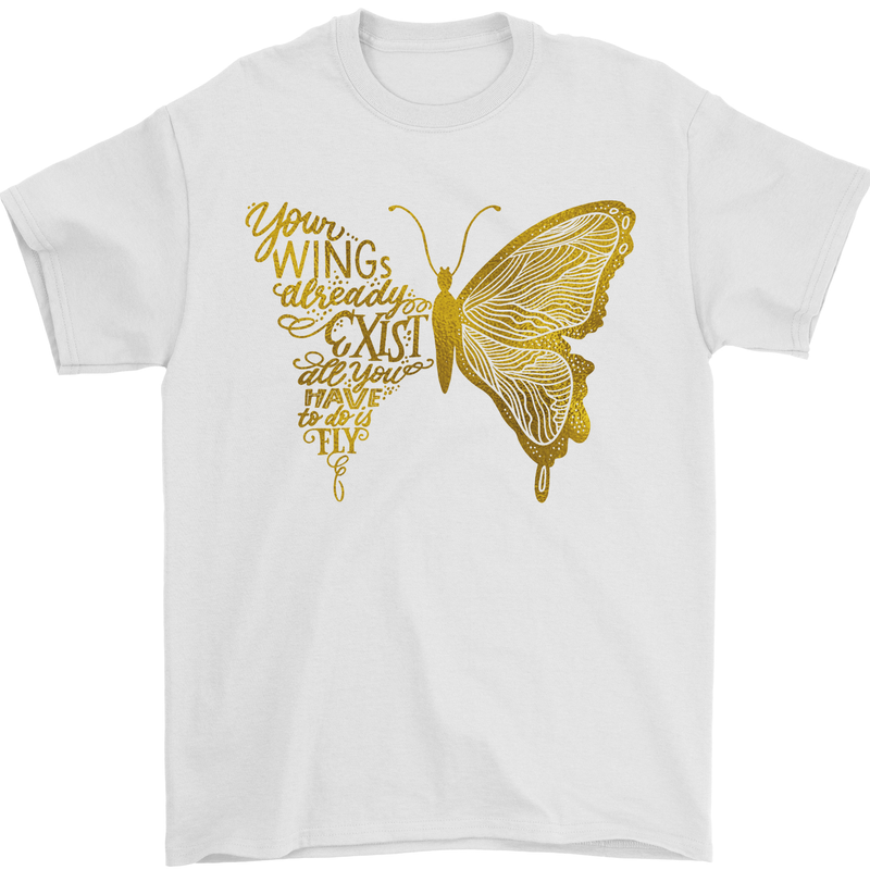 Butterfly Inspirational Quote Rhopalocera Mens T-Shirt Cotton Gildan White