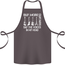 Buy More Guitars Say the Voices Funny Cotton Apron 100% Organic Dark Grey