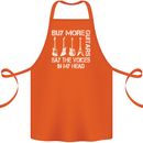 Buy More Guitars Say the Voices Funny Cotton Apron 100% Organic Orange