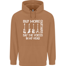 Buy More Guitars Say the Voices Funny Mens 80% Cotton Hoodie Caramel Latte
