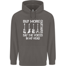 Buy More Guitars Say the Voices Funny Mens 80% Cotton Hoodie Charcoal