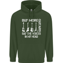 Buy More Guitars Say the Voices Funny Mens 80% Cotton Hoodie Forest Green