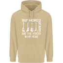 Buy More Guitars Say the Voices Funny Mens 80% Cotton Hoodie Sand